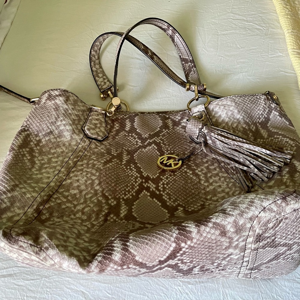 Michael Kors Authentic Leather Python Tote - image 1